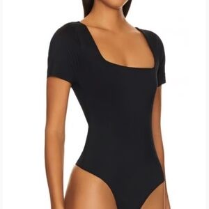 House of Harlow 1960 Black Square Neck Bodysuit